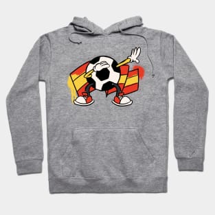 Dabbing Soccer Ball Cartoon Spain Spanish Flag Football Hoodie